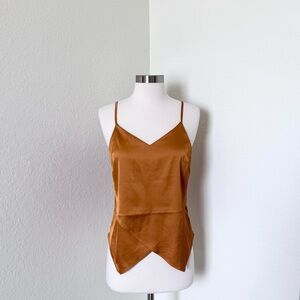 Express Satin V-Neck Draped Cami